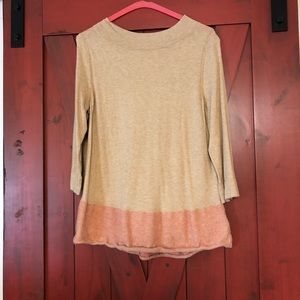 Anthro Angel of the North soft beige/pink sweater